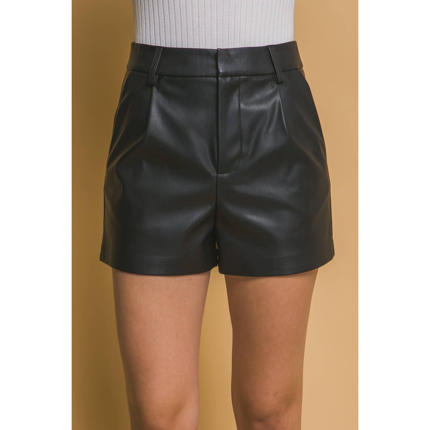 High Waisted Faux Leather PU Shorts