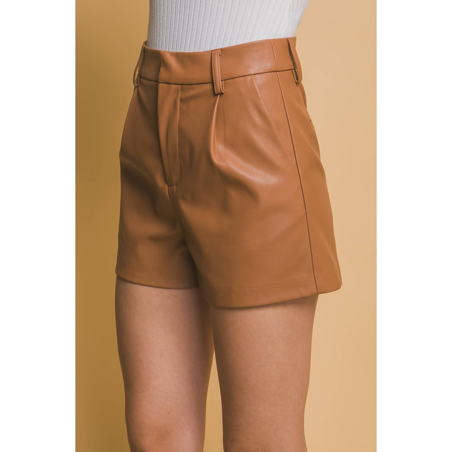 High Waisted Faux Leather PU Shorts