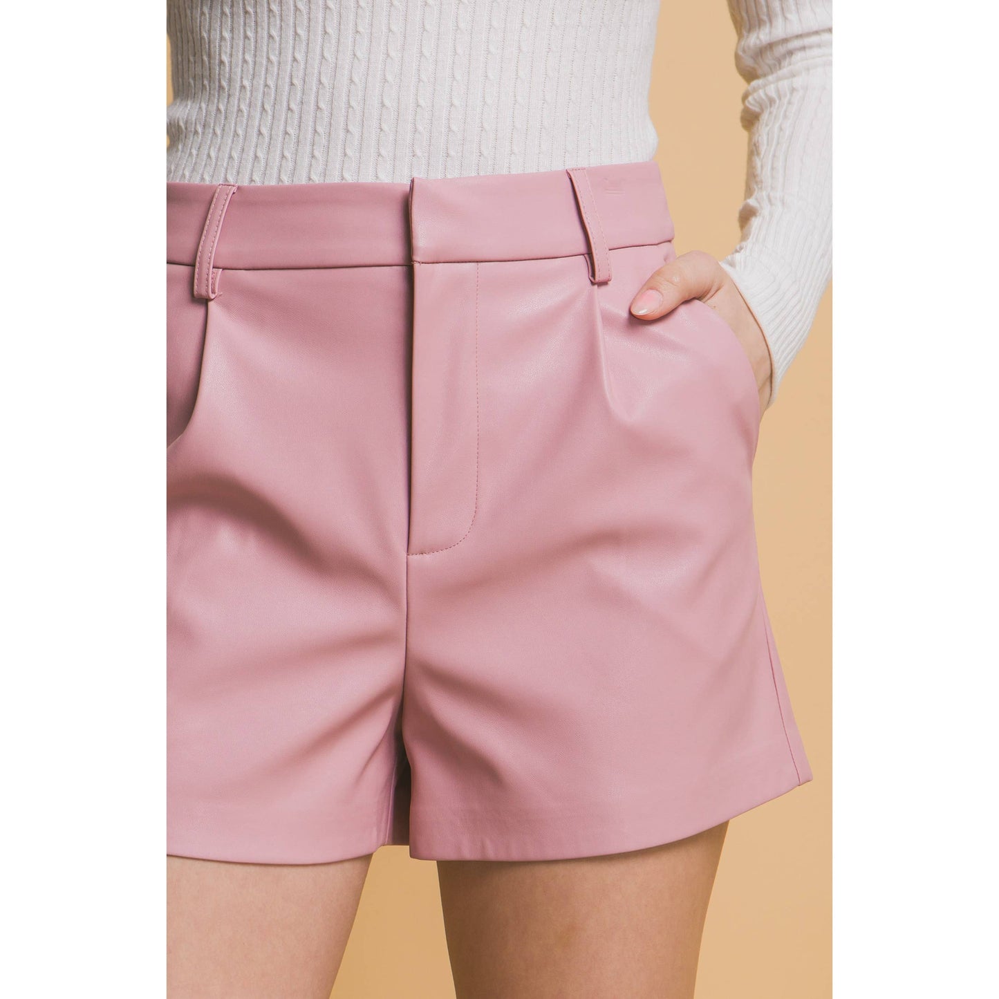 High Waisted Faux Leather PU Shorts