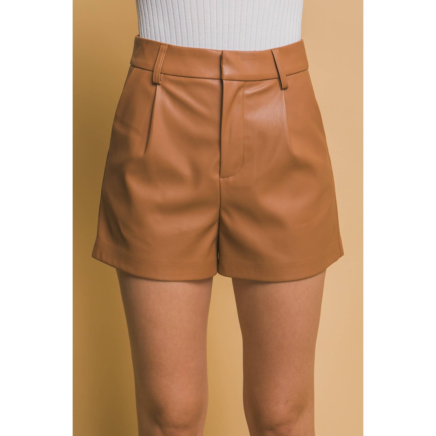 High Waisted Faux Leather PU Shorts