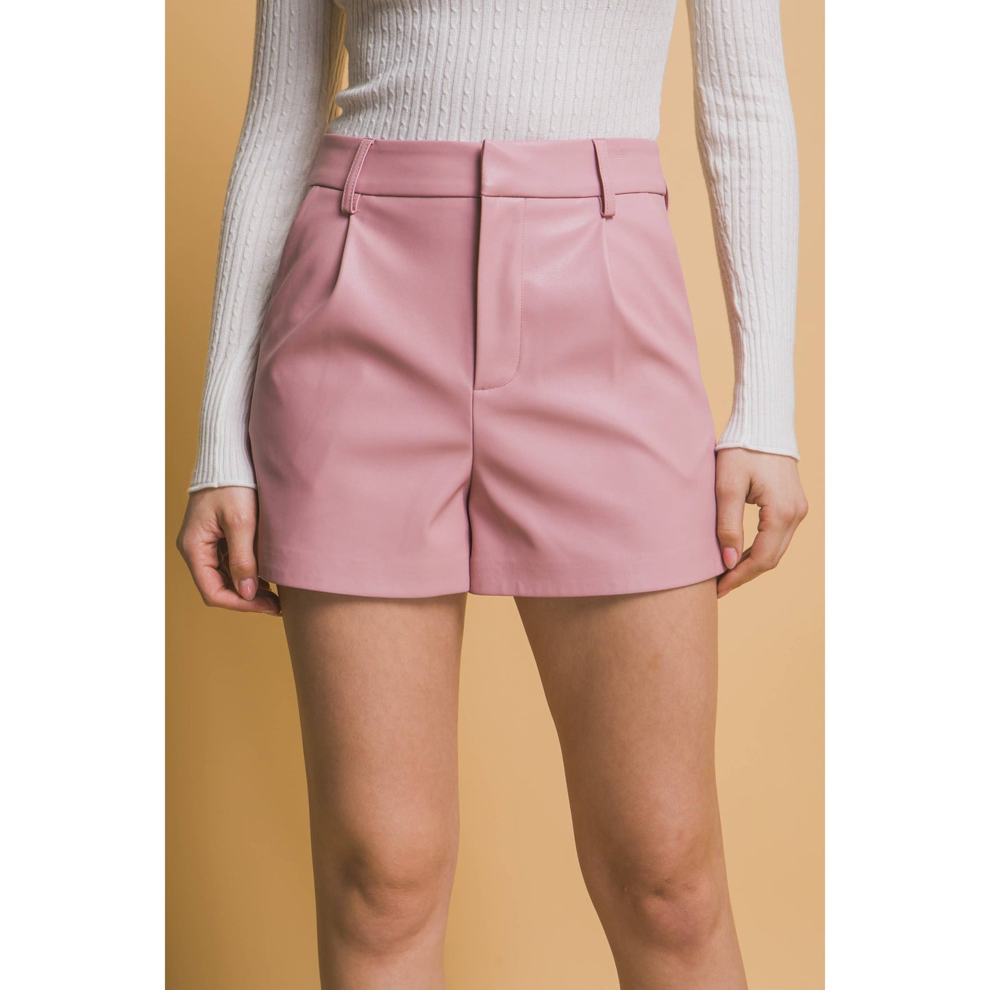 High Waisted Faux Leather PU Shorts