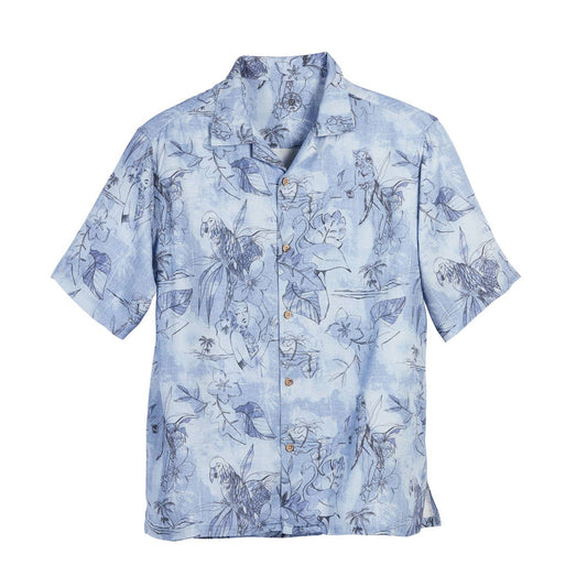 SALE Men's Blue Parrot Hawaiian Shirt