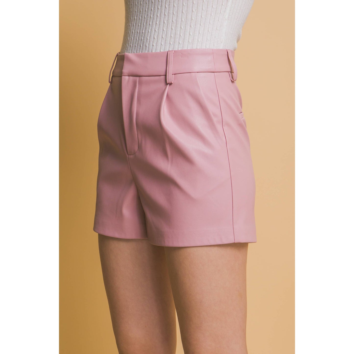 High Waisted Faux Leather PU Shorts