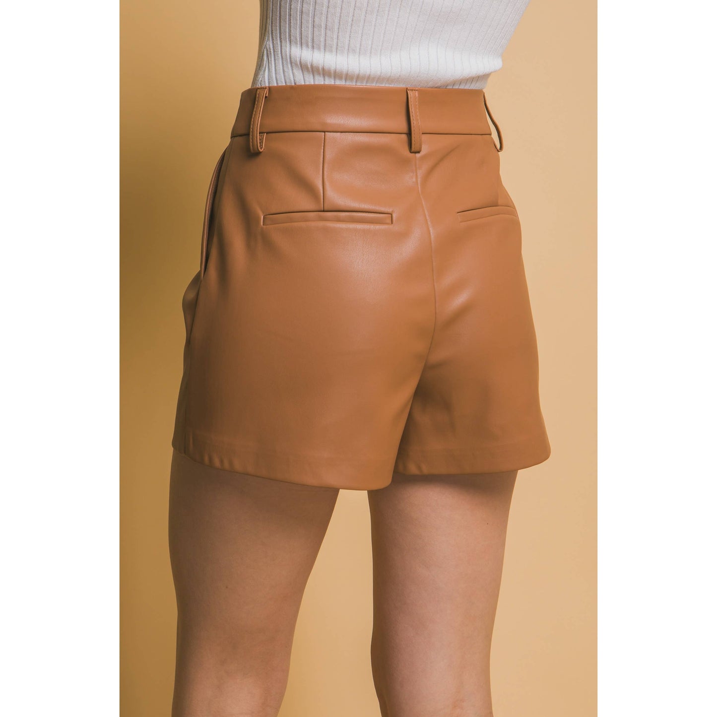 High Waisted Faux Leather PU Shorts